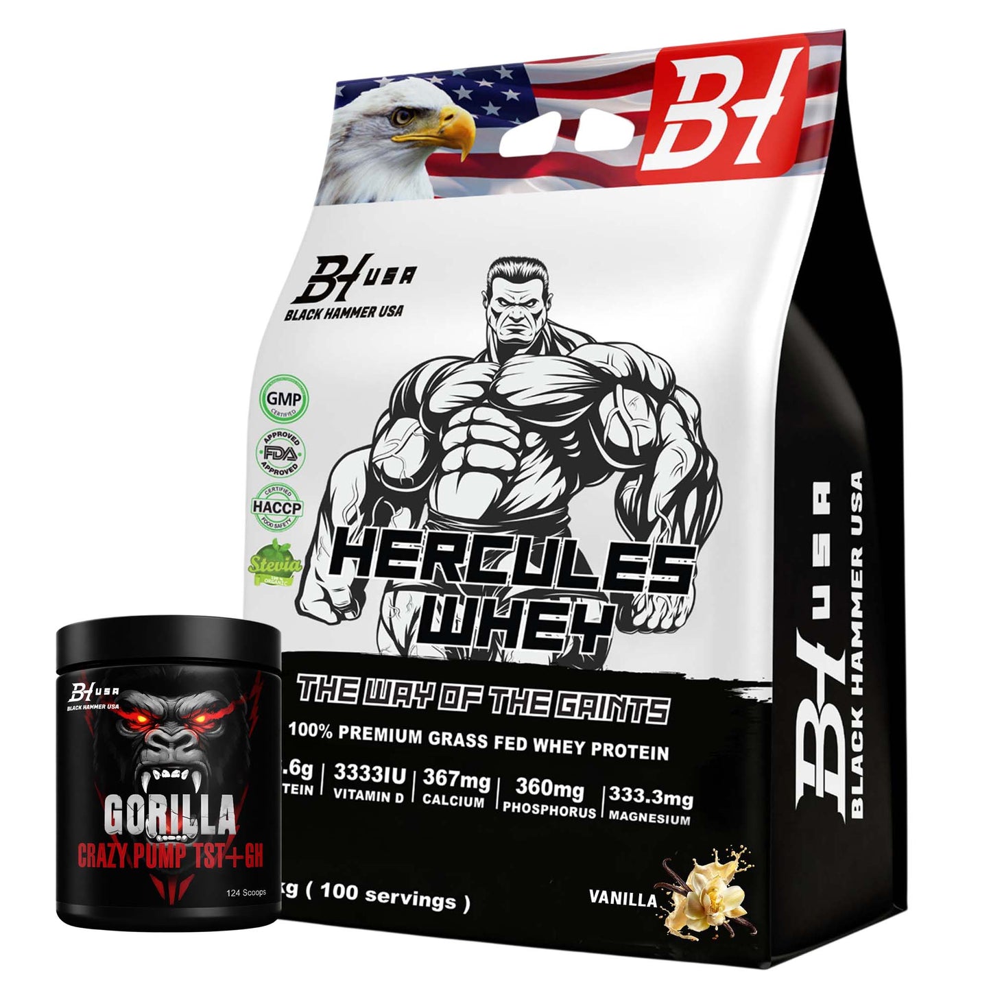 Hercules Whey 3kg + FREE Gorilla Crazy Pump