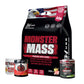 Monster Mass Gainer 4kg Banana Strawberry + BCAA + EAAs + Nano Creatine