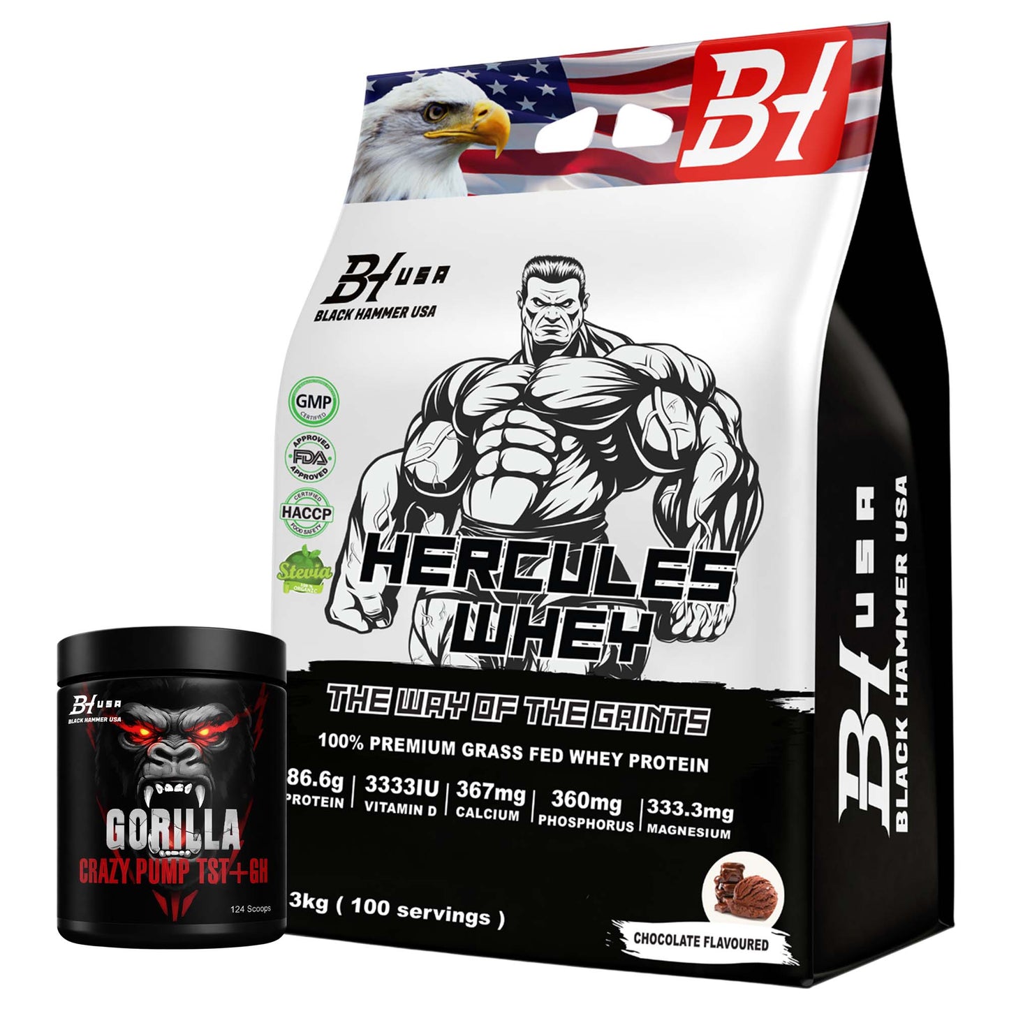 Hercules Whey 3kg + FREE Gorilla Crazy Pump