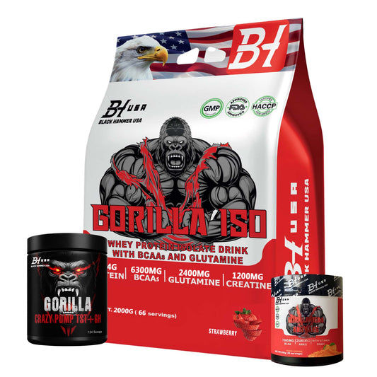 Gorilla ISO Whey Protein 2 kg – Strawberry + BCAA +FREE Gorilla Crazy Pump