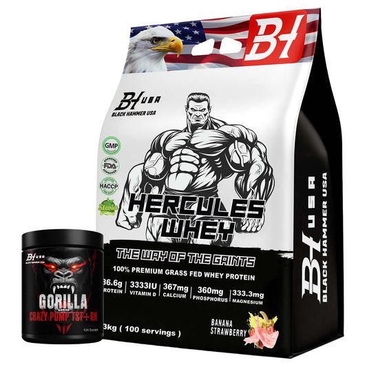 Hercules Whey Protein 5 kg – Banana Strawberry + FREE Gorilla Crazy Pump