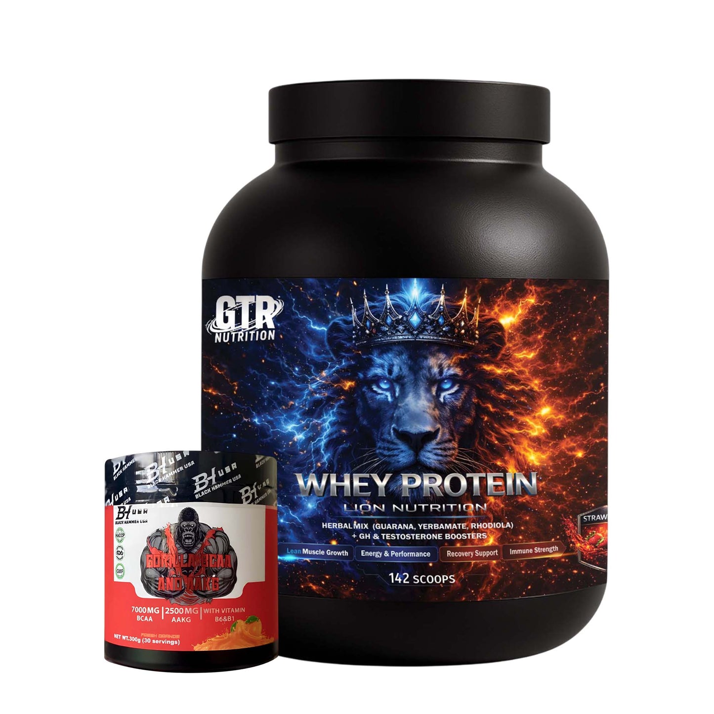 Lion Whey 5KG Strawberry | 27G Protein + FREE BCAA