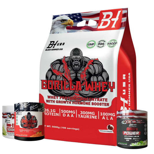 Gorilla Whey 5KG Chocolate + FREE BCAA + EAAs + Nano