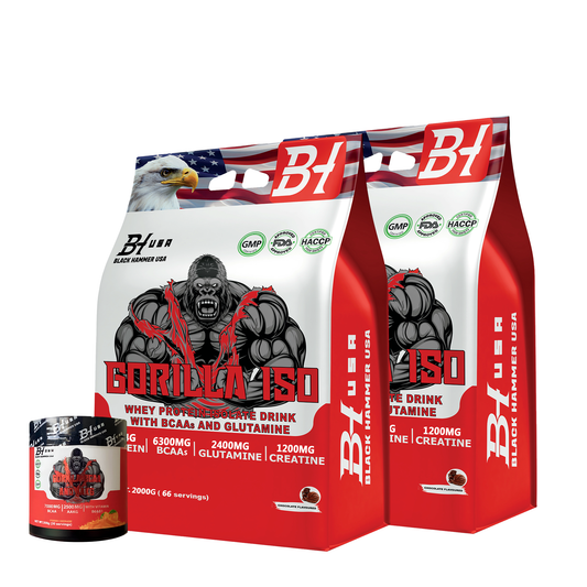 Christmas Fitness Bundle | 2× Gorilla ISO 2KG Chocolate + Gorilla BCAA Orange