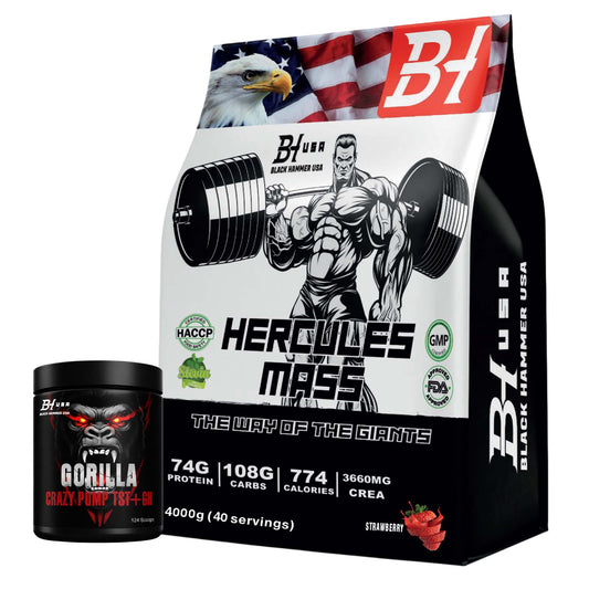 Hercules Mass 4KG Strawberry + FREE Gorilla Crazy Pump