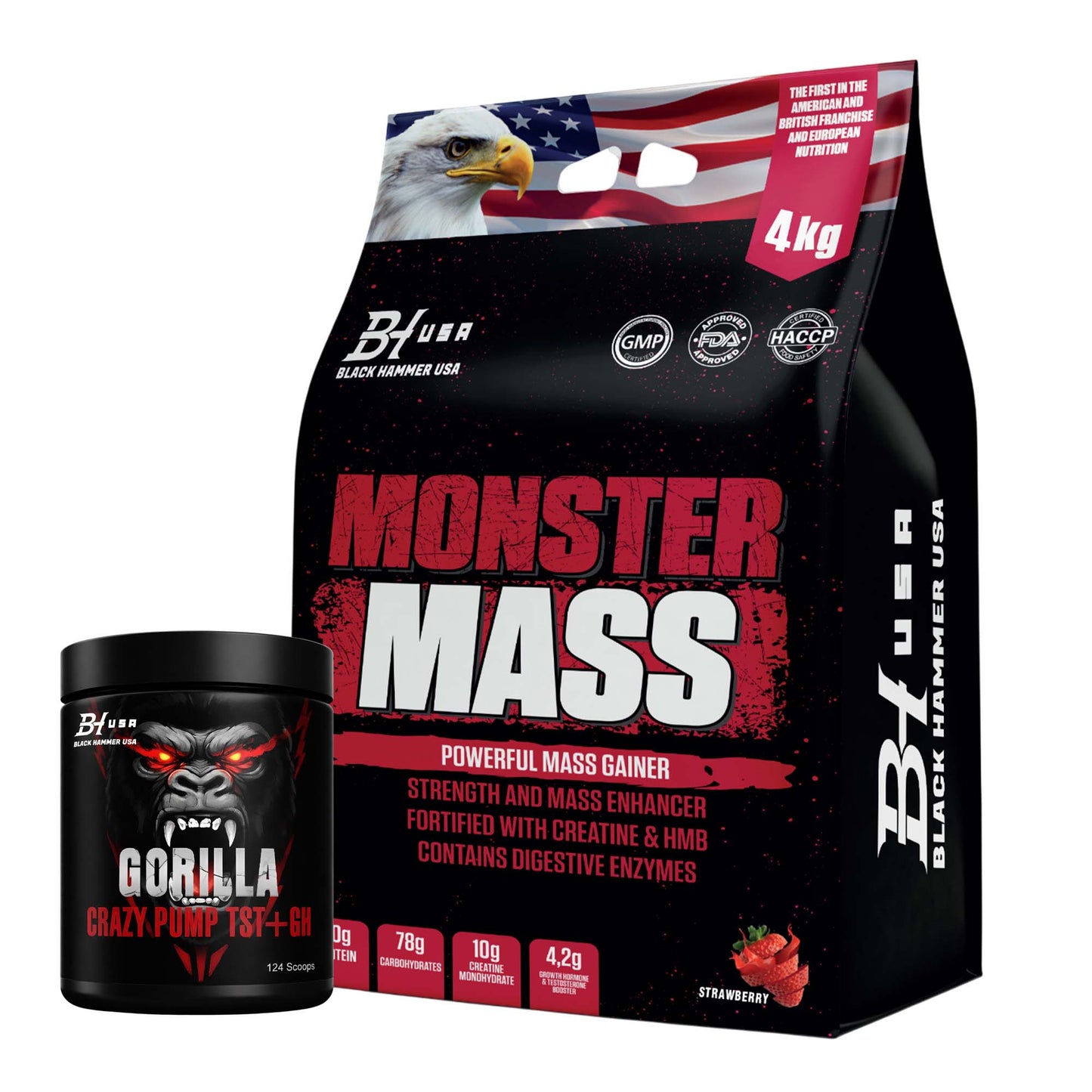 24H Deal: Monster Mass 4KG Strawberry + FREE Gorilla Crazy Pump_Save40%