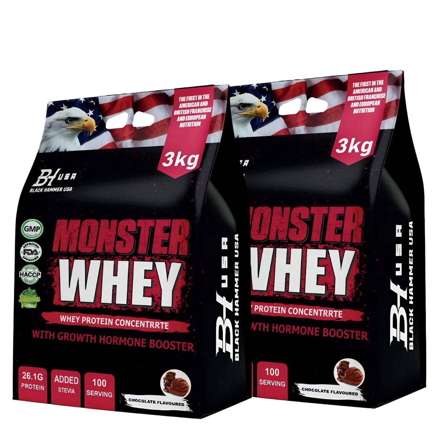 2 Pack - Monster Whey 3KG + Free Fibo Ticket