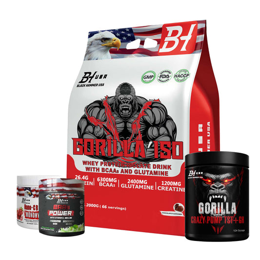 Gorilla ISO Whey Protein Isolate 2kg Chocolate + EAAs + Nano Creatine + FREE Gorilla Crazy Pump
