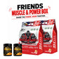Friends Muscle & Power Box – 2× Gorilla Whey 5KG Banana-Strawberry + Free 2× Black Power Orange