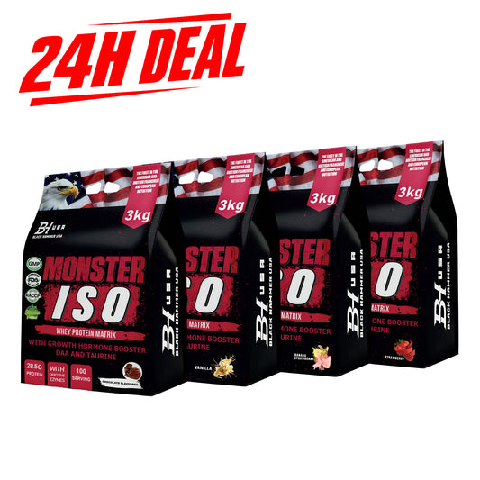24H DEAL: 4× MONSTER ISO 3KG – All 4 Flavors