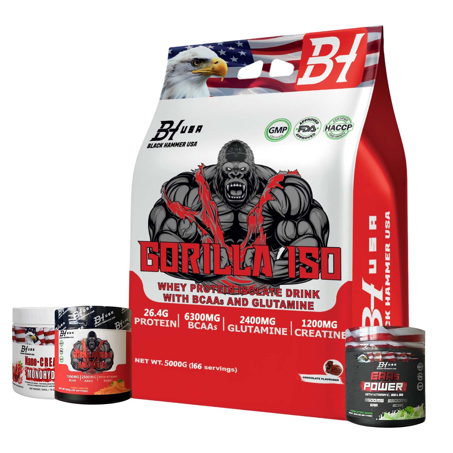 Gorilla Isolate 5kg Chocolate + BCAA, EAAS & Free Nano Creatine_Save 30%