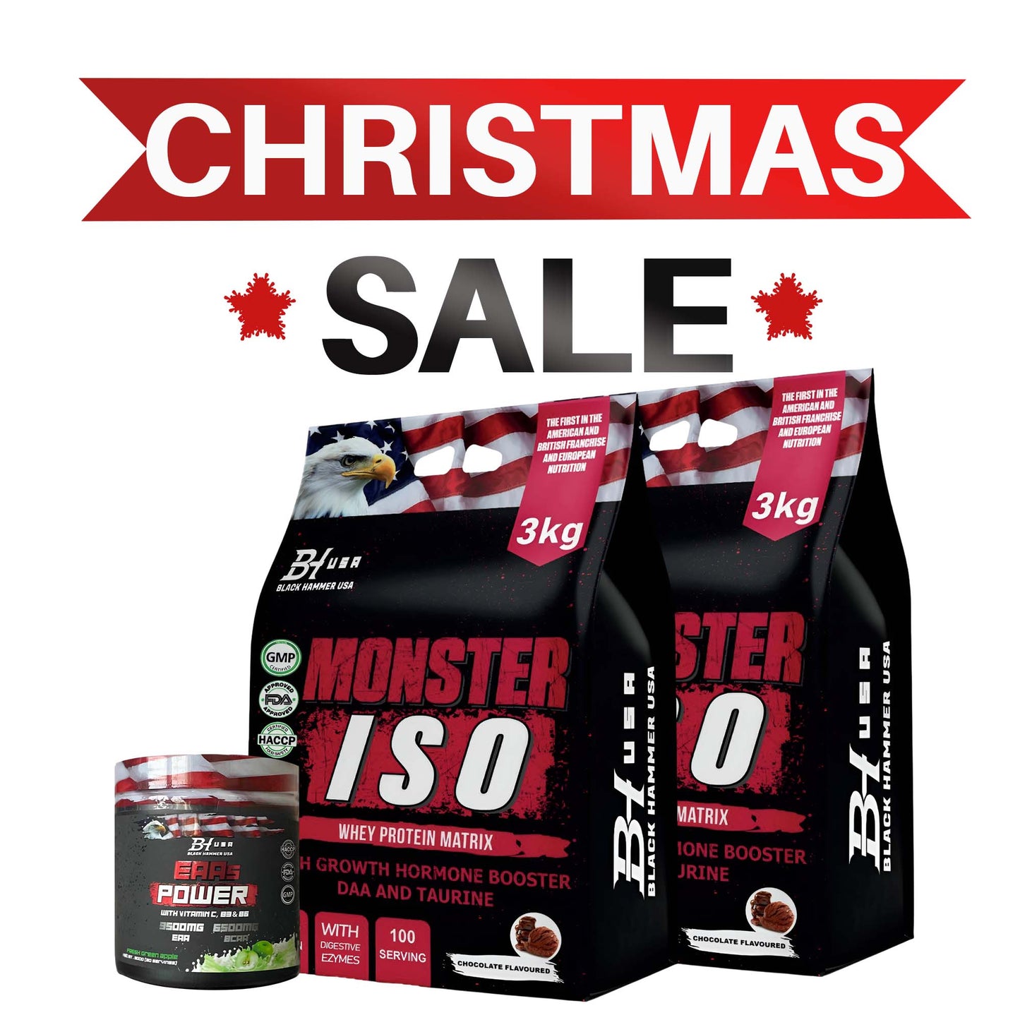 Christmas Recovery Bundle | 2× Monster ISO Chocolate + EAAs Power