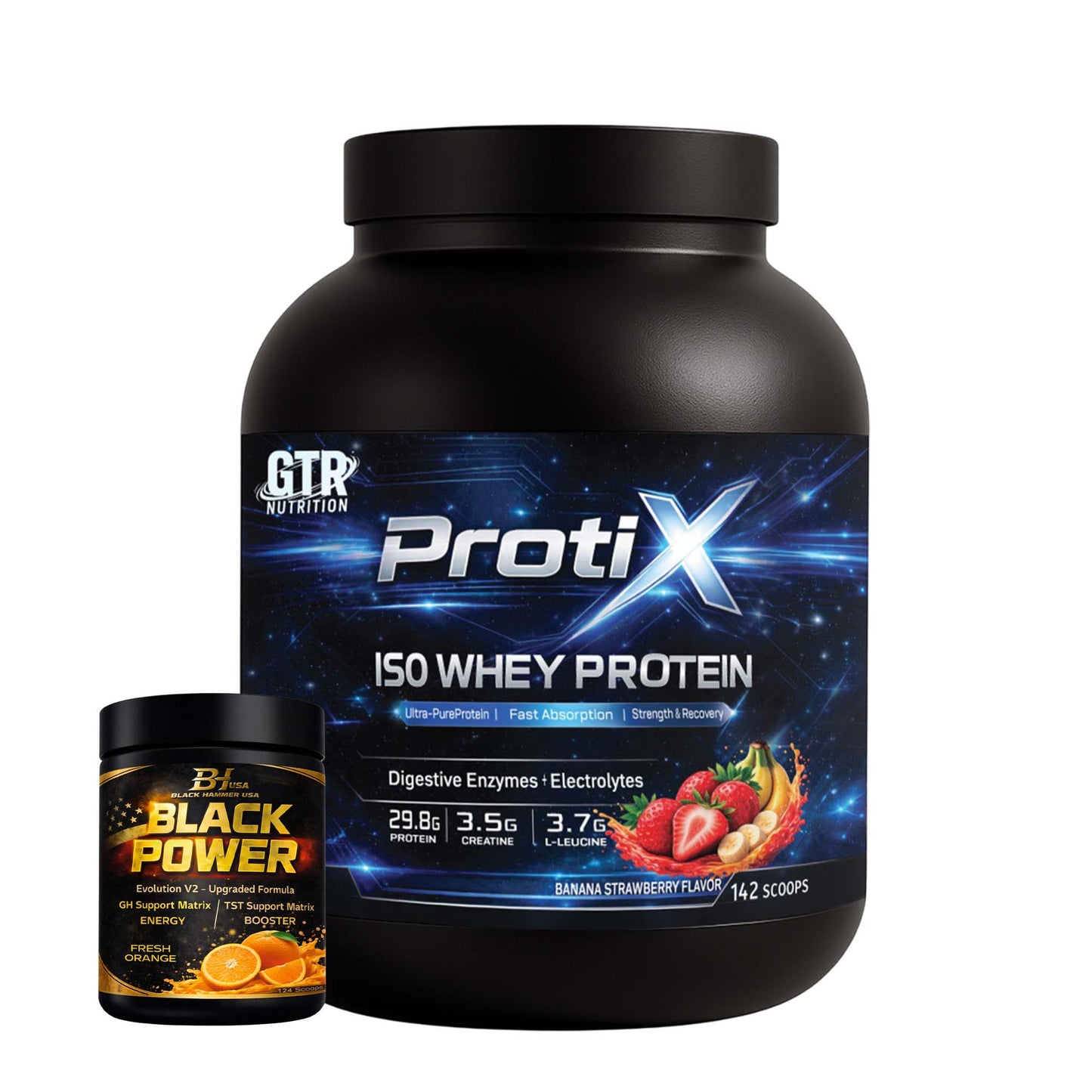 Protix ISO Whey 5KG Banana Strawberry + FREE Black Power Orange