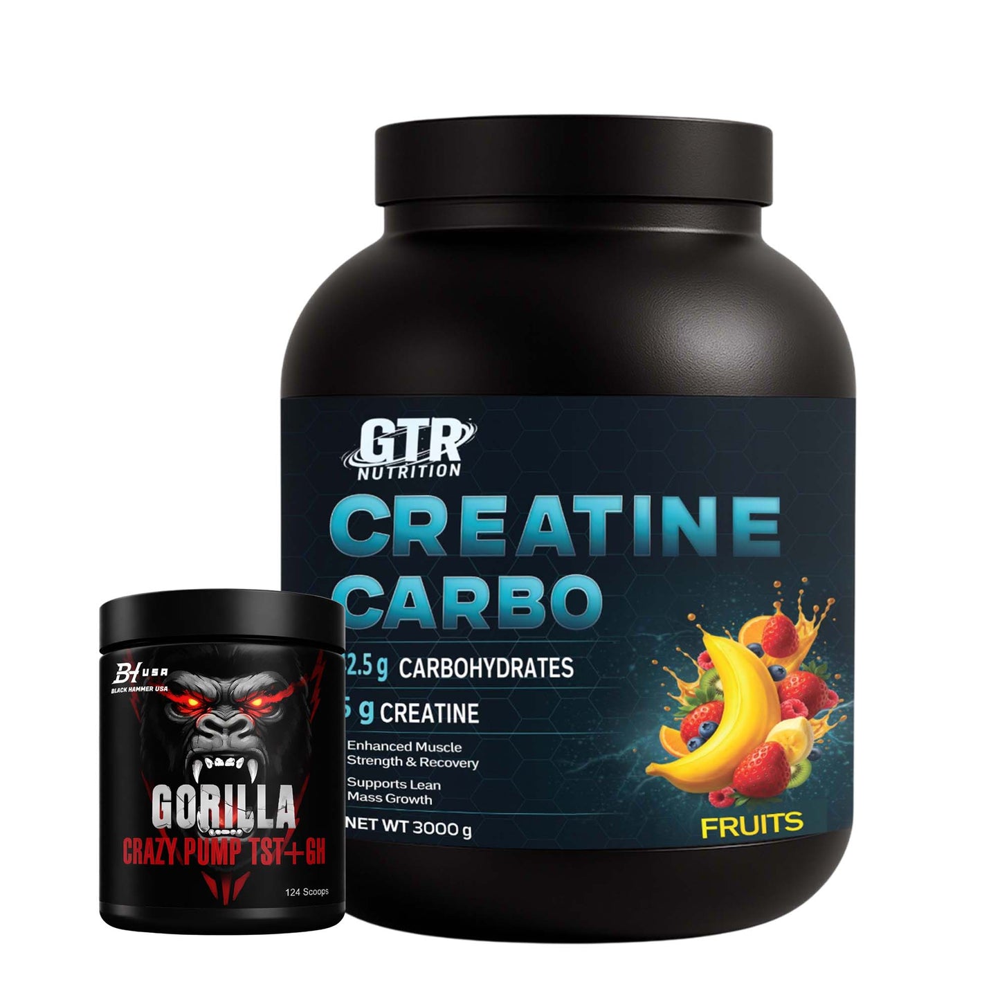 Creatine Carbo 3KG Fruits + FREE Gorilla Crazy Pump
