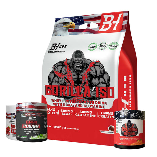 Gorilla ISO Whey Protein 5KG Chocolate+ FREE EAAs, BCAA & Nano Creatine