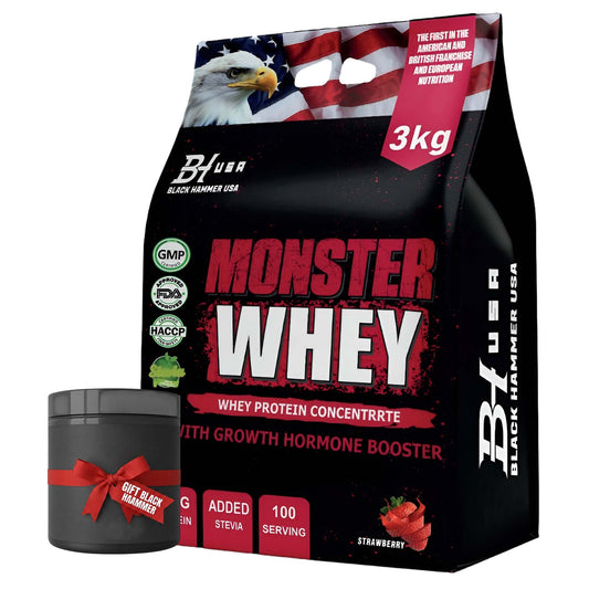 Monster Whey 3KG – Strawberry | Free Gift Included
