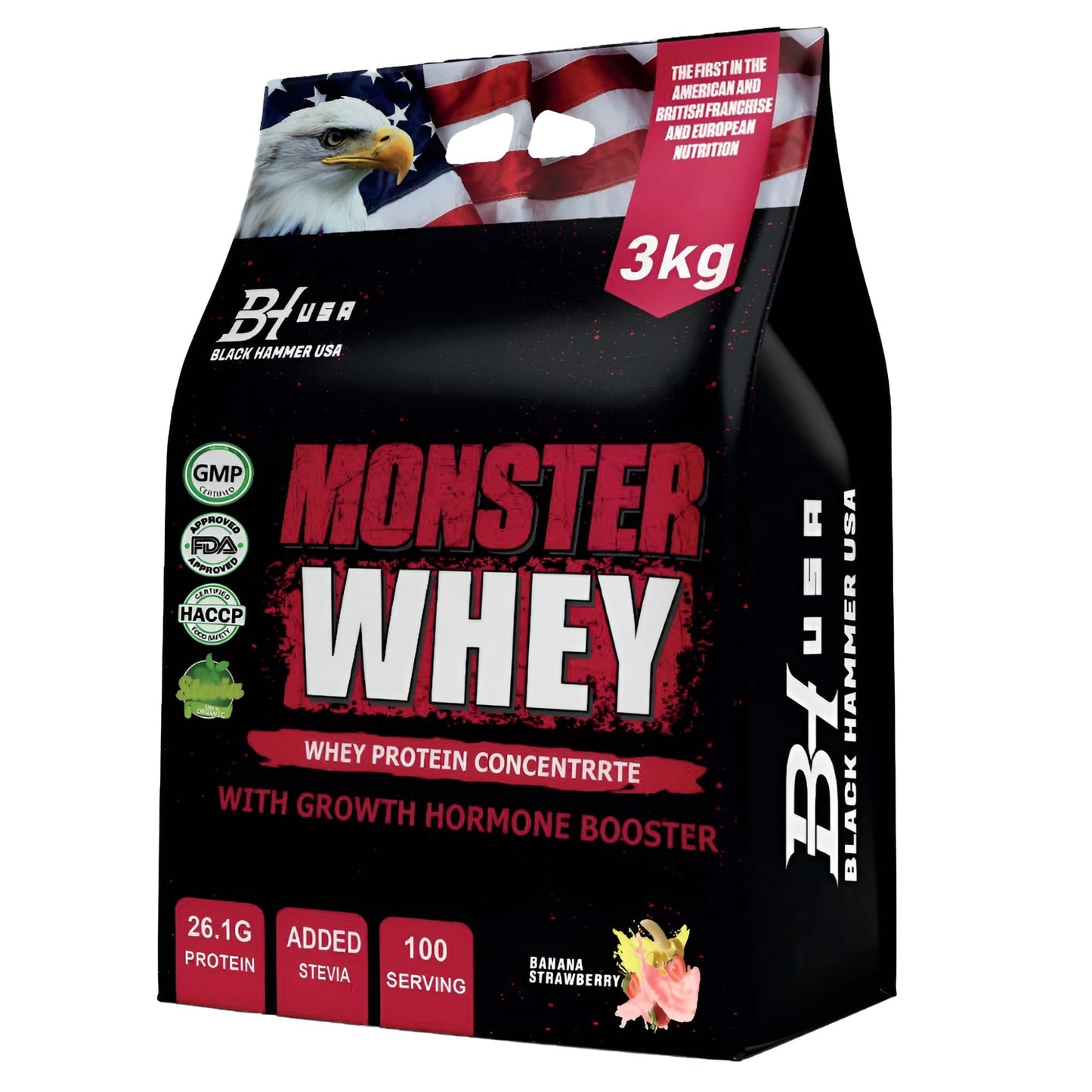 24H DEAL – Monster Whey Banana Strawberry + Black Power + FREE BCAA