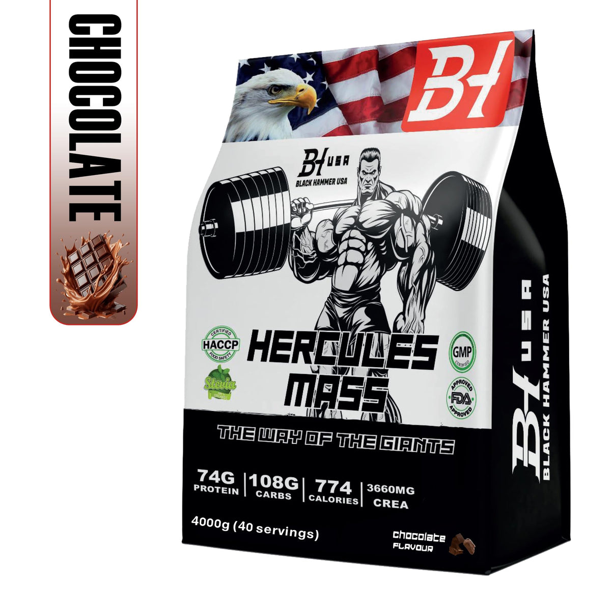 Hercules Whey 3KG Strawberry + Hercules Mass 4KG Chocolate + Free EAA 620g