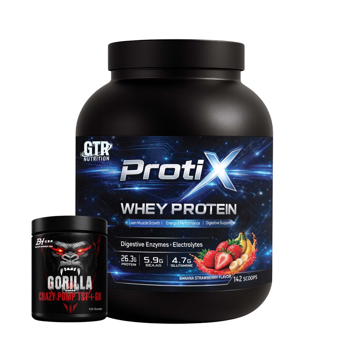 Protix Whey 5KG Banana Strawberry + FREE Gorilla Crazy Pump