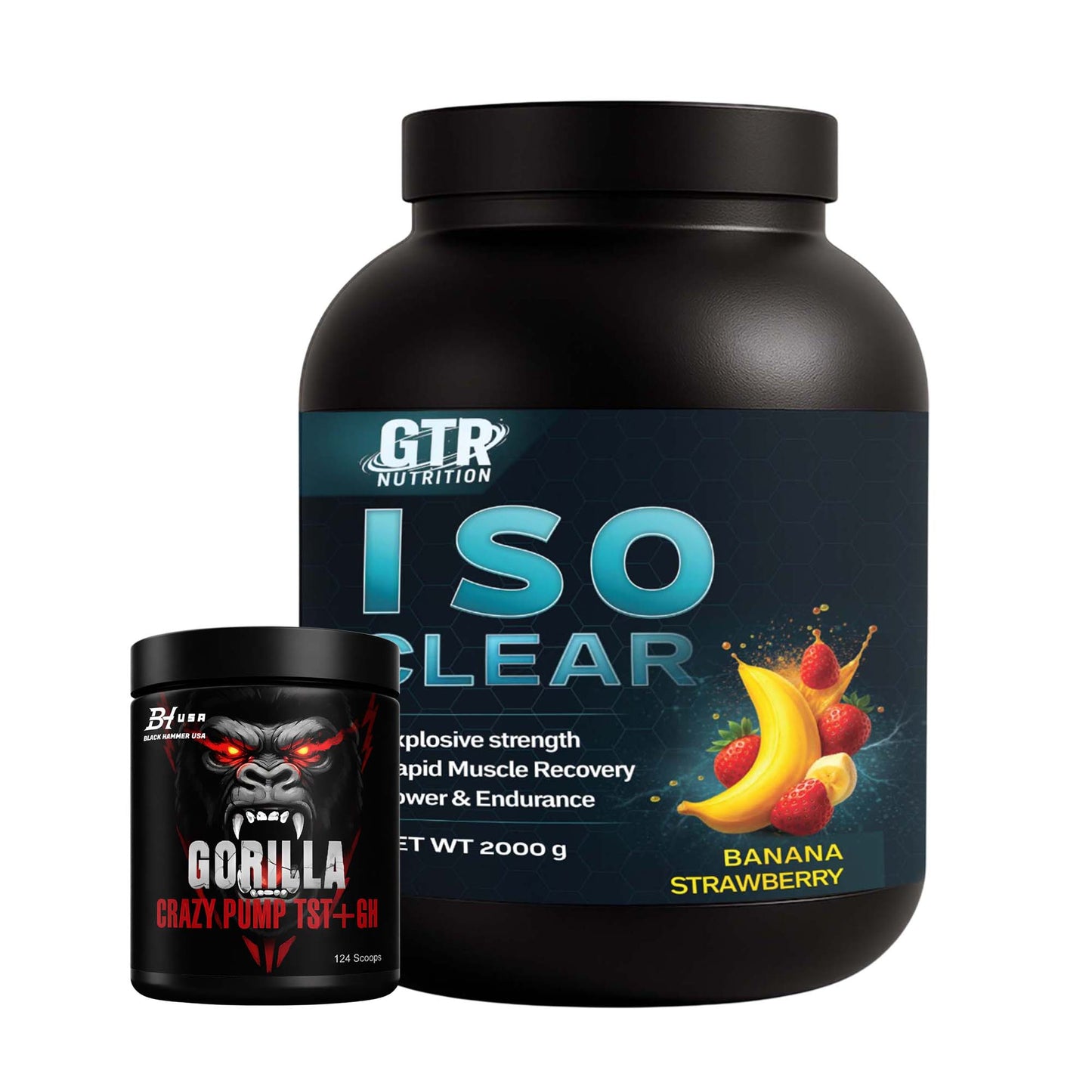ISO Clear 2 kg Banana Strawberry + FREE Gorilla Crazy Pump