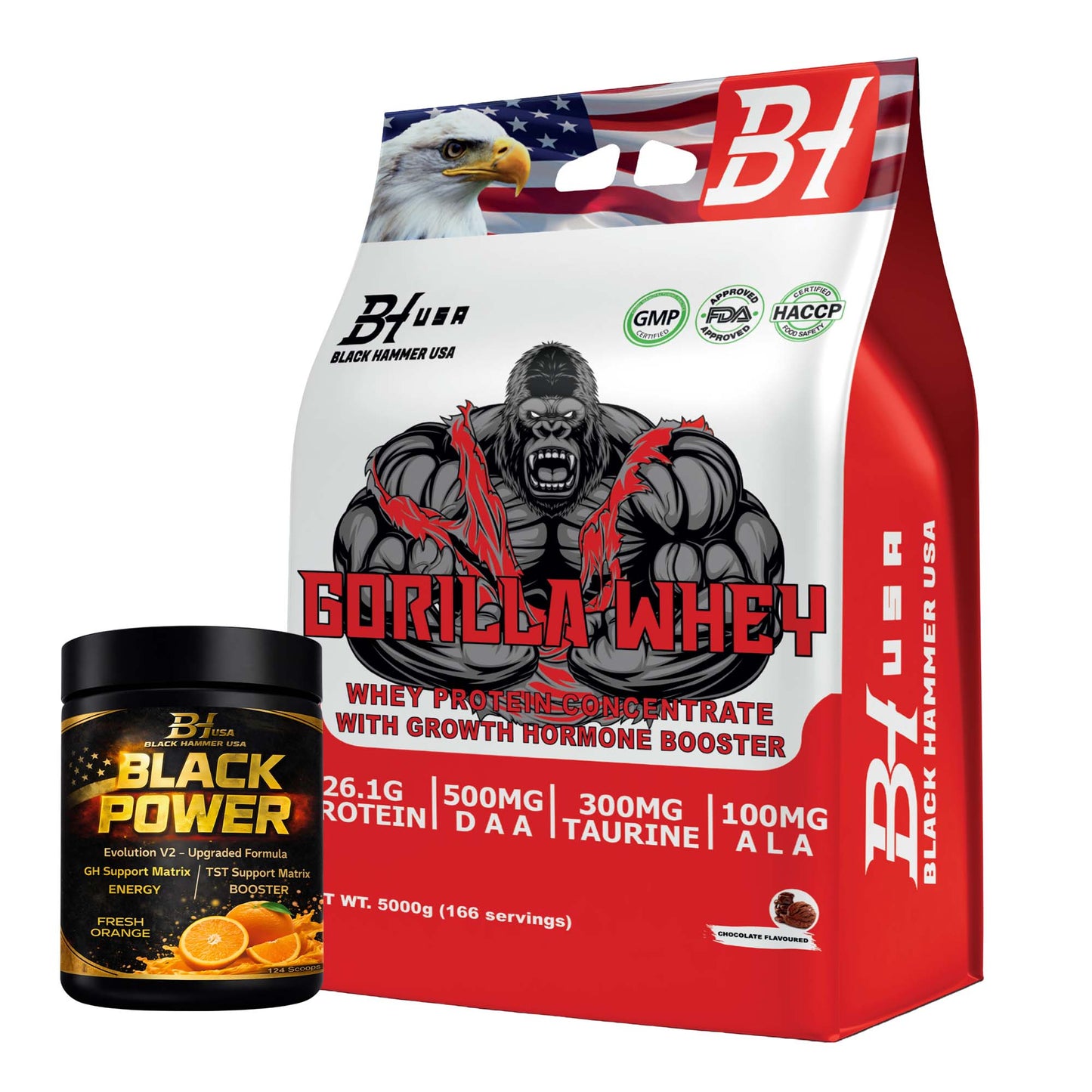 24H Deal: Gorilla Whey 5KG Chocolate + FREE Black Power Orange