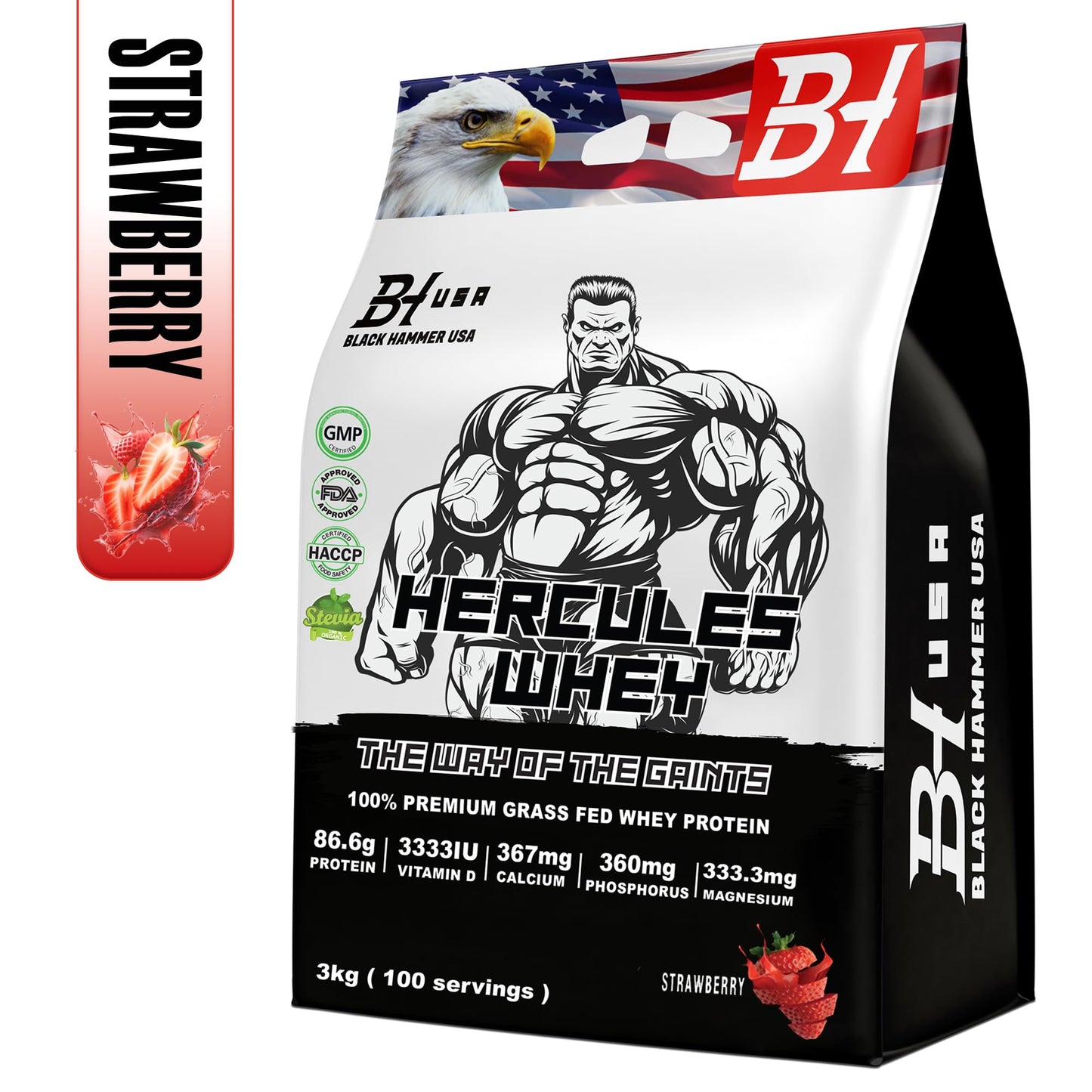 24H Deal: 3× Hercules Whey Protein 3KG – Chocolate + Strawberry + Banana Strawberry