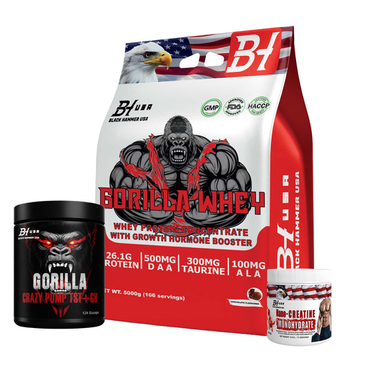 Gorilla Whey Protein 5kg Chocolate + FREE Gorilla Crazy Pump + Nano Creatine
