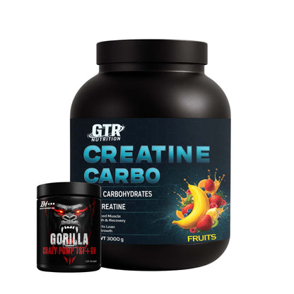 Creatine Carbo 3KG + Free Gorilla Crazy Pump 620G | 50% OFF