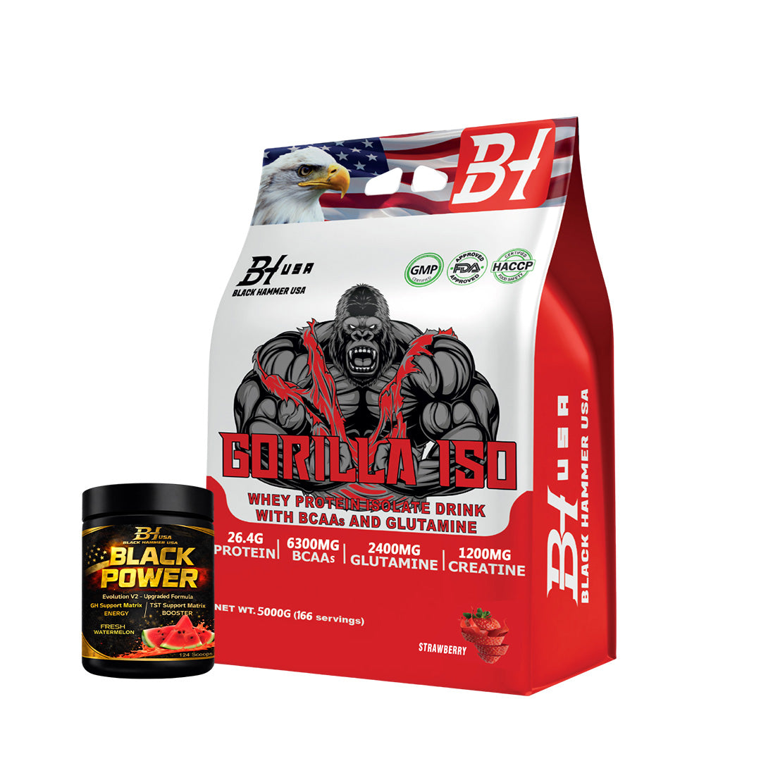 Gorilla ISO Whey Protein 5KG Strawberry + FREE Black Power Watermelon