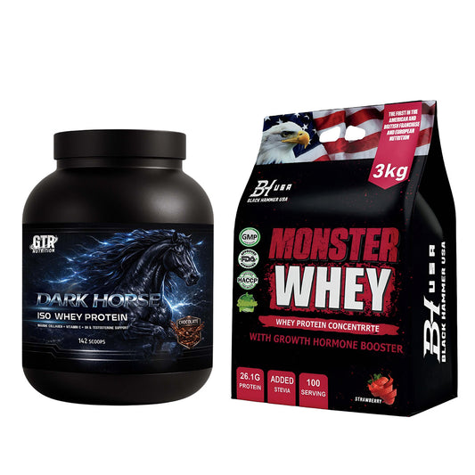 Dark Horse ISO Schokolade + Monster Whey Erdbeere _ 40 € sparen