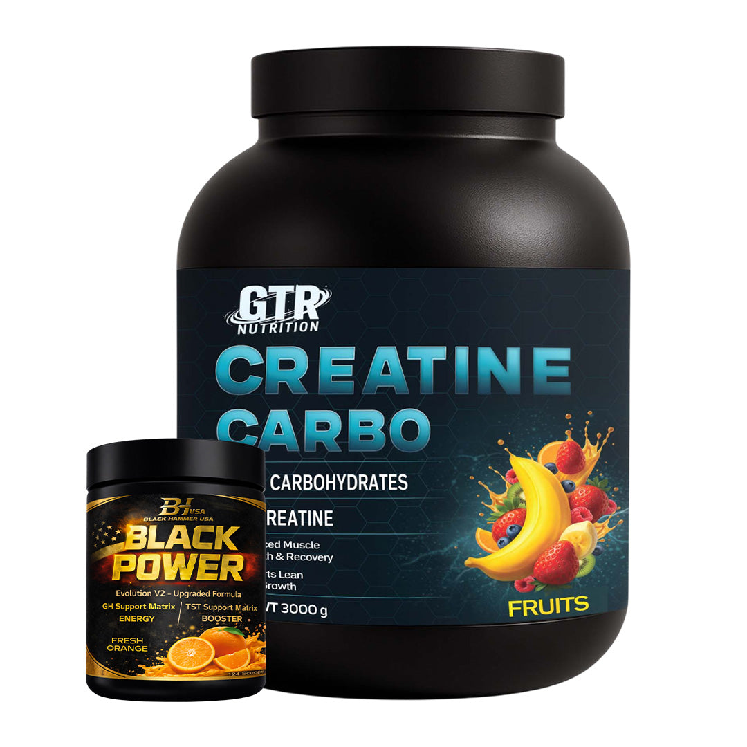 Creatine Carbo 3KG + Free Black Power V2 620G | 50% OFF
