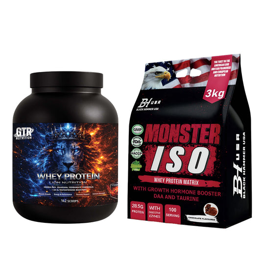 Lion Whey Erdbeere + Monster ISO Schokolade – 35 € SPAREN