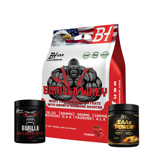 Gorilla Whey 5 kg Erdbeere + GRATIS EAA & BCAA