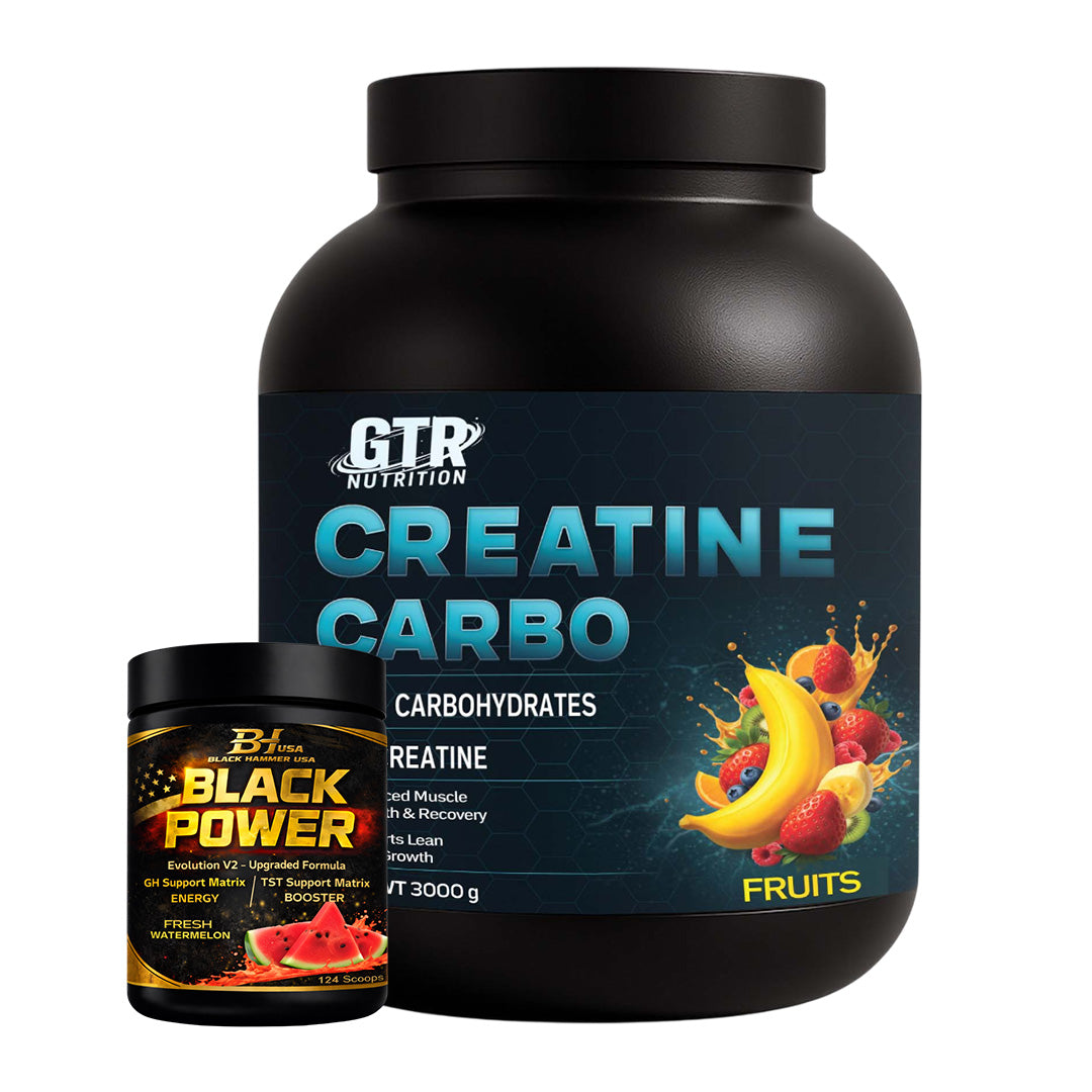 Creatine Carbo 3KG + Free Black Power V2 620G | 50% OFF