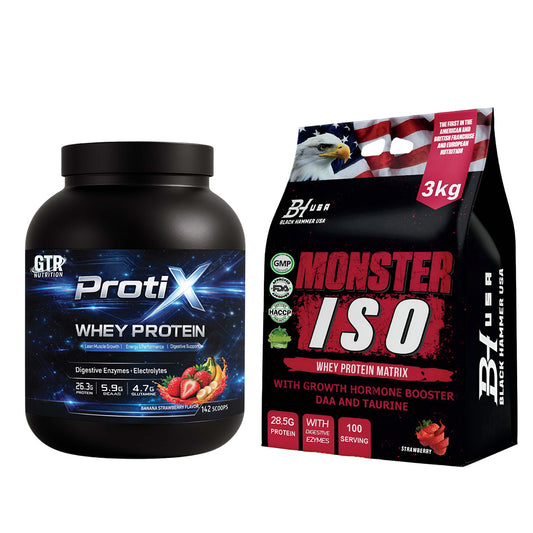 Protix Whey Banane Erdbeere + Monster ISO Erdbeere – 40 € SPAREN