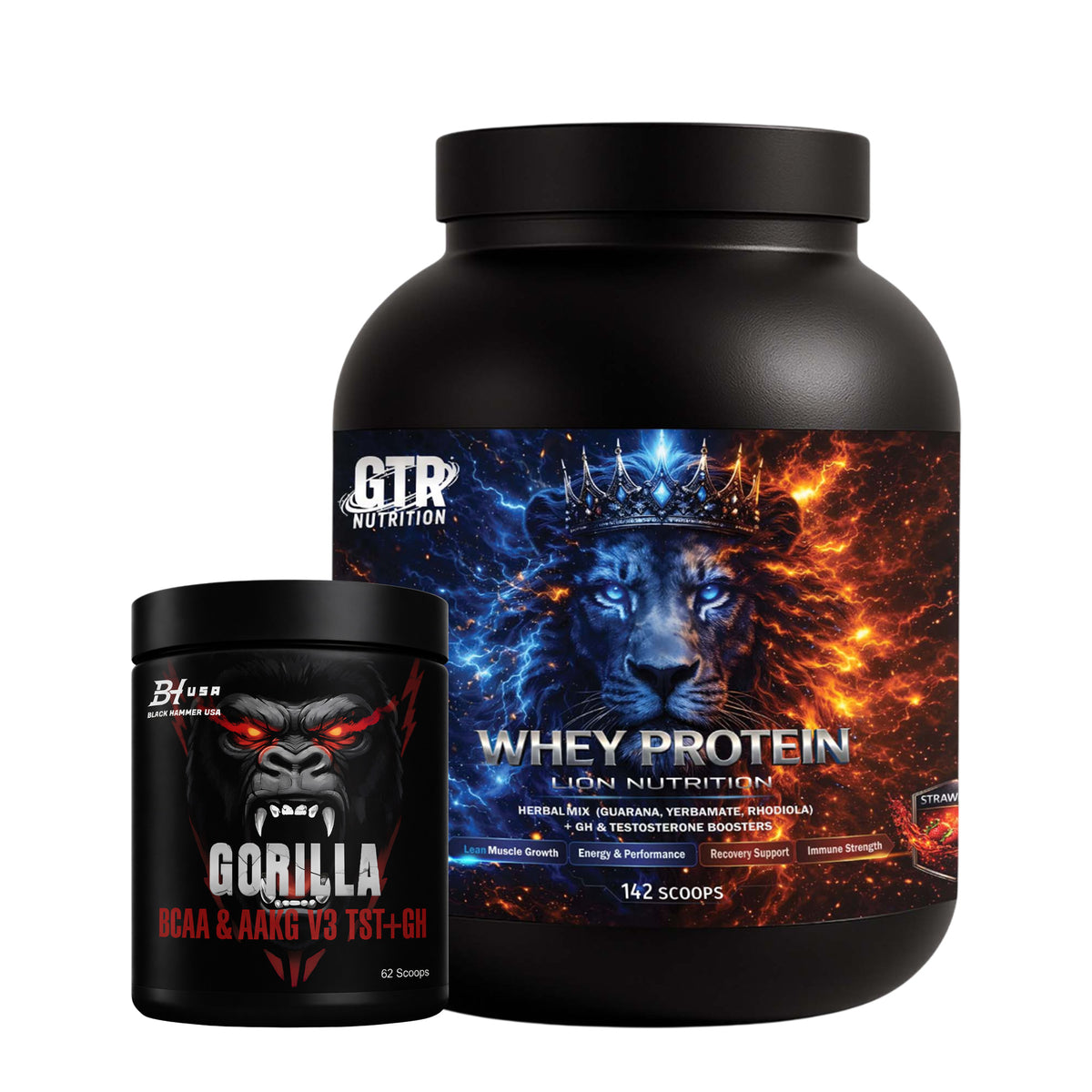 Lion Whey Protein 5 kg Erdbeere + GRATIS BCAA 620 g