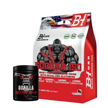 Gorilla Isolate 5k Chocolate + BCAA oder Crazy Pump | 1 kaufen, 2. Artikel 50% Rabatt
