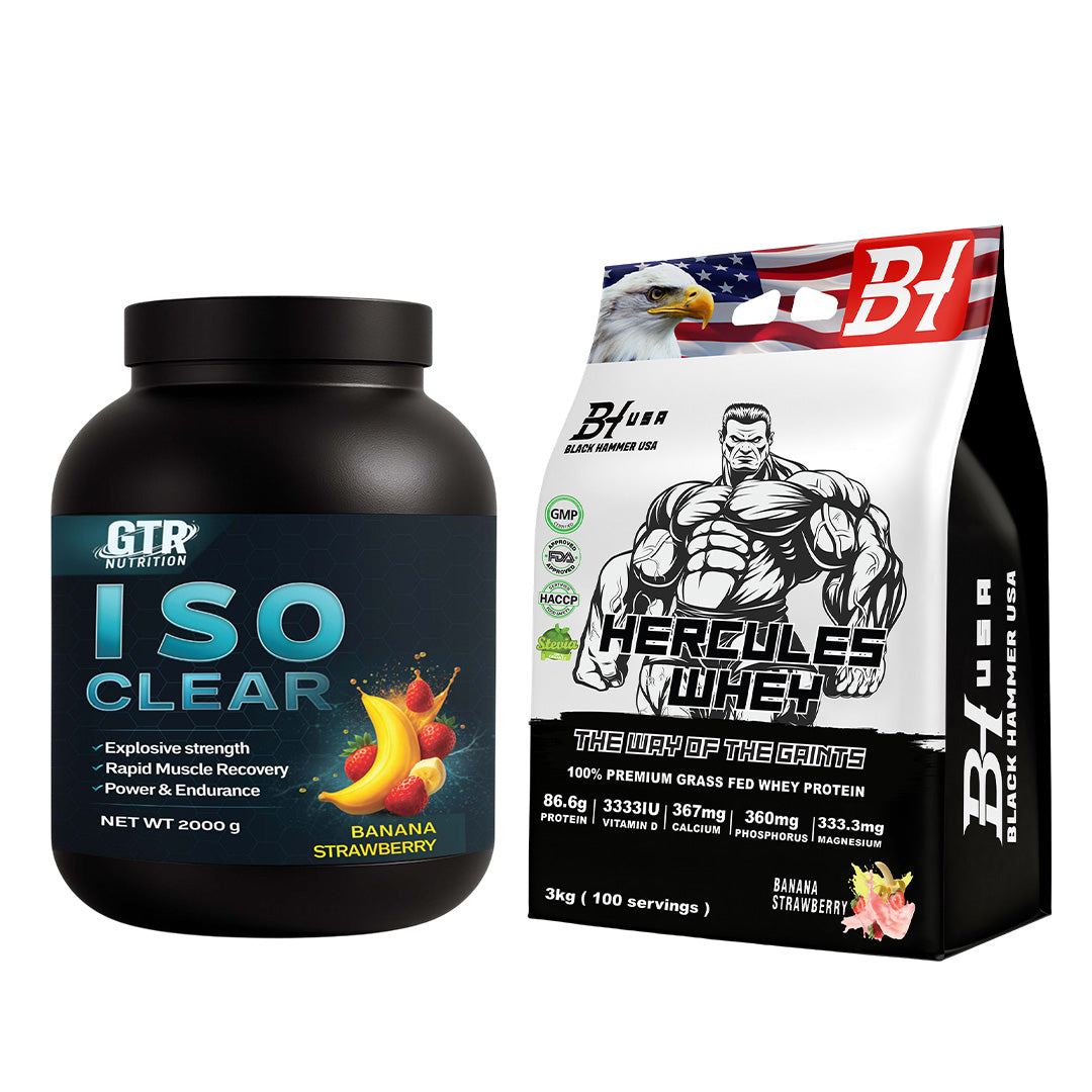 ISO Clear + Hercules Whey Banana Strawberry – SAVE €20