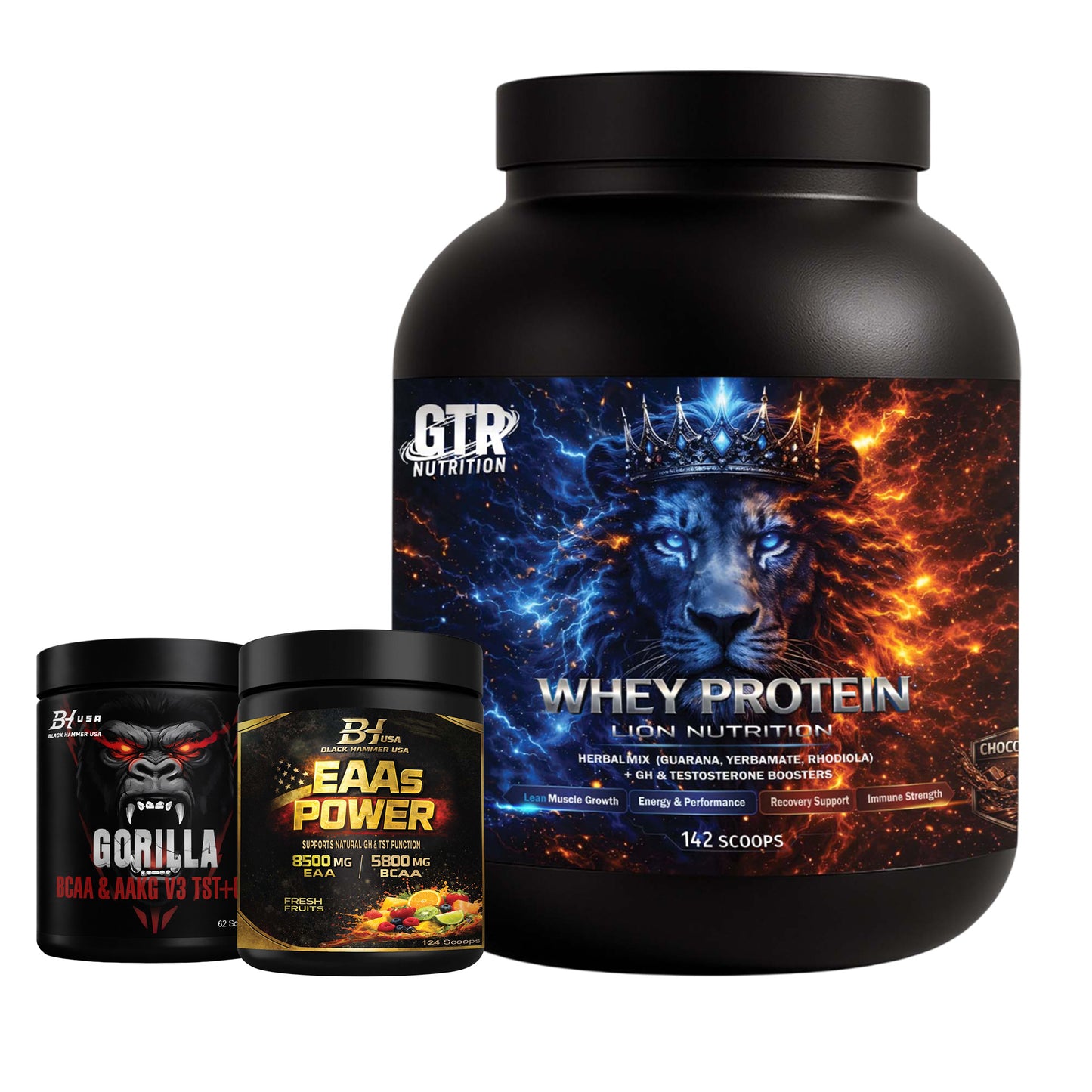 Lion Whey Protein 5KG Chocolate + FREE BCAA 620G + EAAs 620G