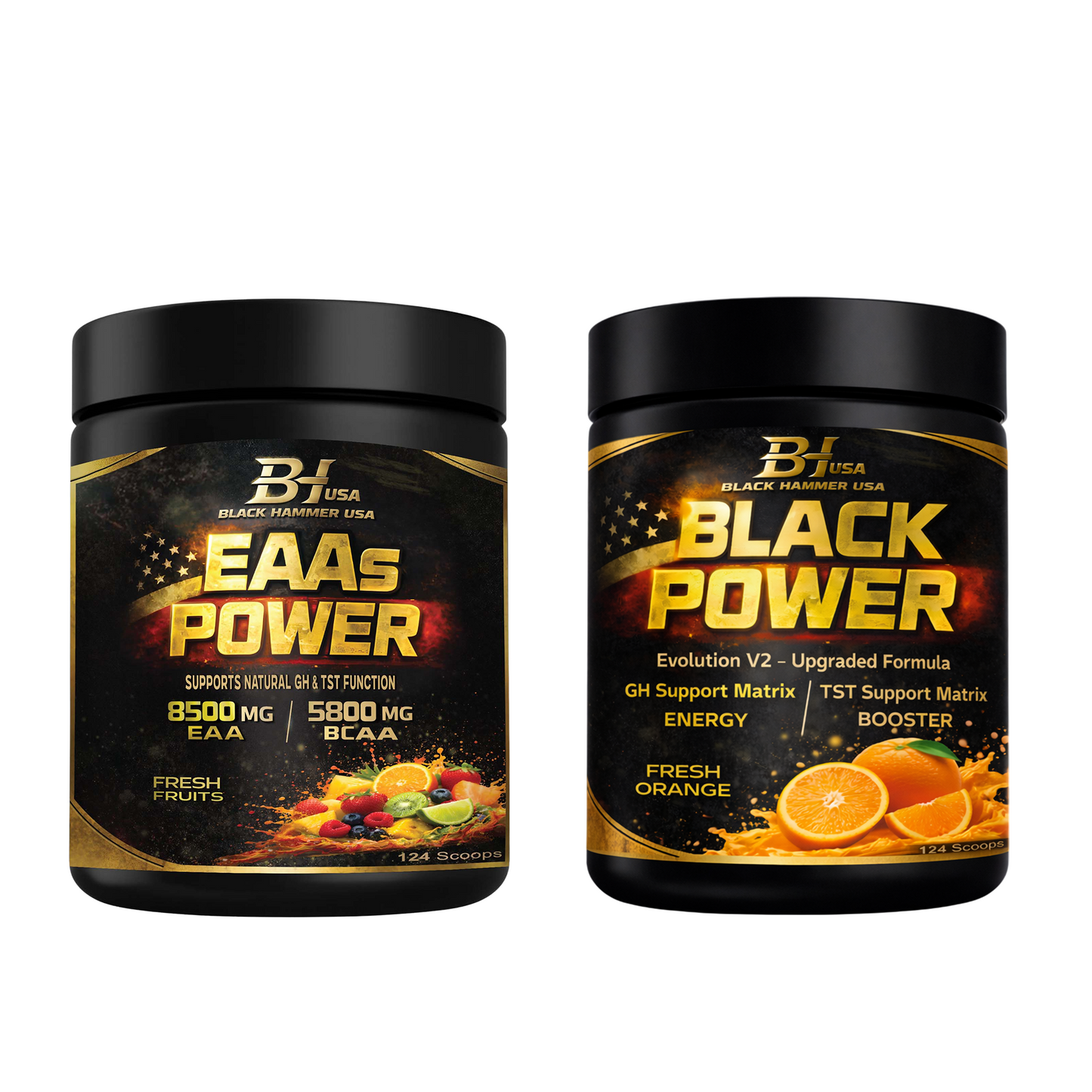 Black Power Orange 620g + EAA Fruits 620g