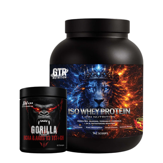 Lion ISO Whey Protein 5 kg Banane-Erdbeere + GRATIS BCAA 620 g