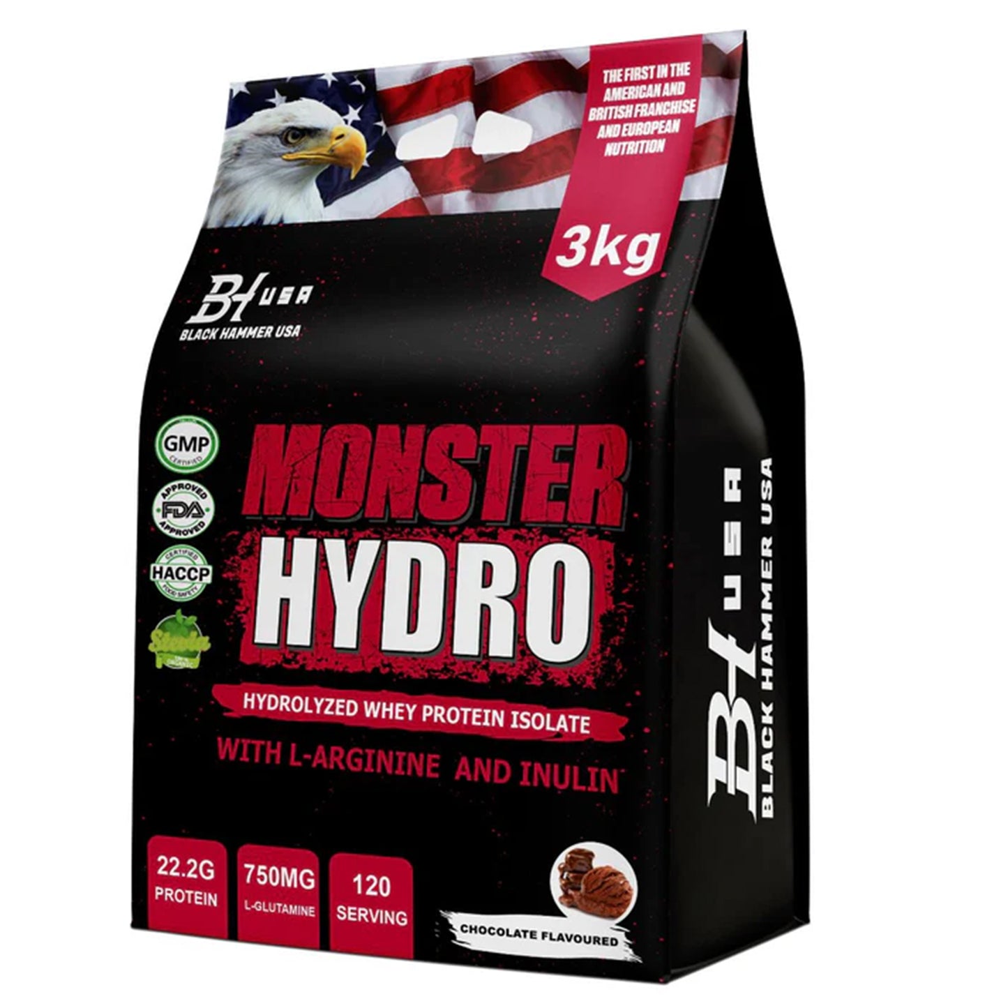 2x Monster Hydro 3KG Chocolate + Strawberry + FREE Gorilla BCAA 620G | SAVE €64