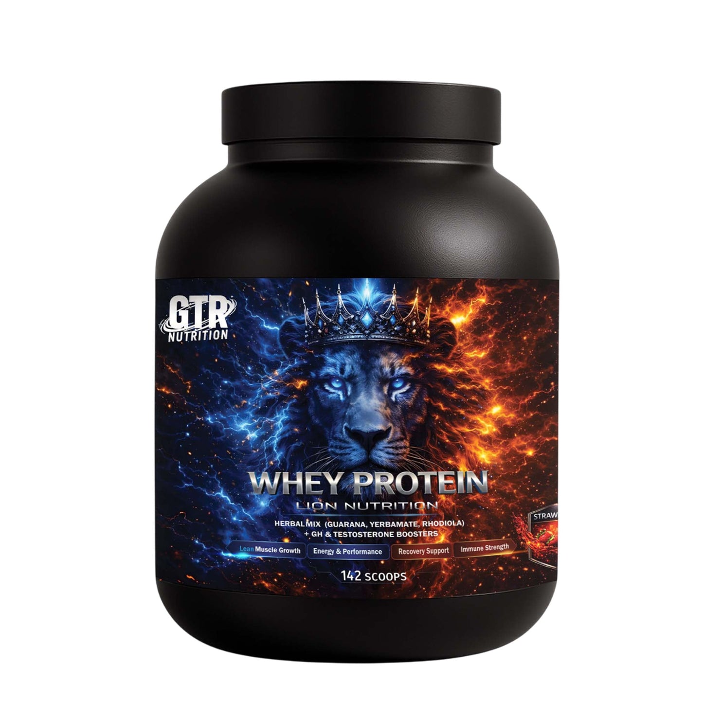 Lion Whey 5KG Strawberry | 27G Protein + FREE BCAA