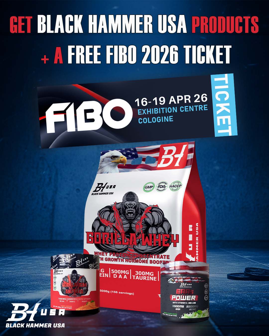 Whey Protein + BCAA + EAA + Free Fibo Ticket