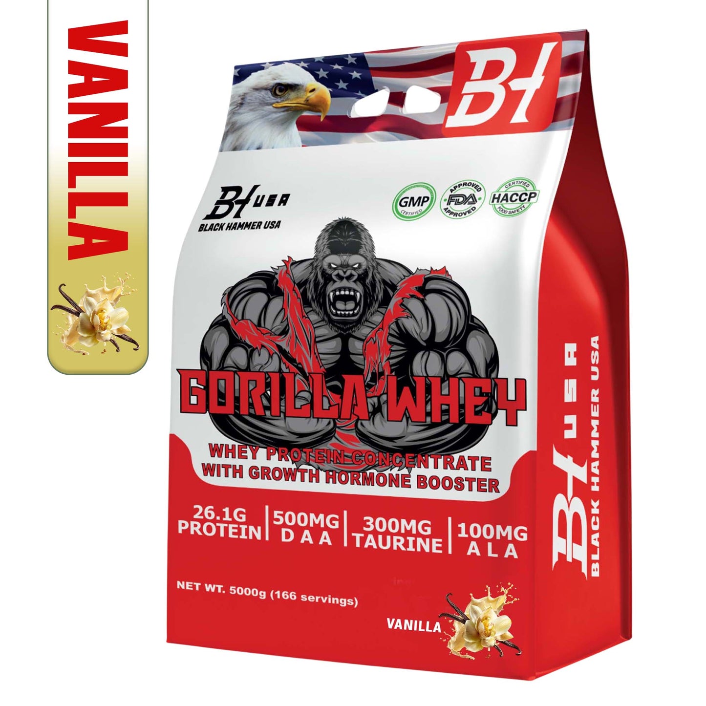 Gorilla Whey 5KG Vanilla + Nano Creatine & Free Black Power Watermelon_SAVE40%