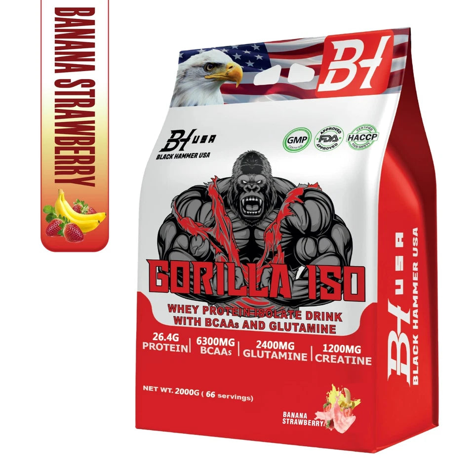 Friends Muscle & Pump Box – 3× Gorilla ISO 2KG Banana-Strawberry + Free 3× Gorilla Crazy