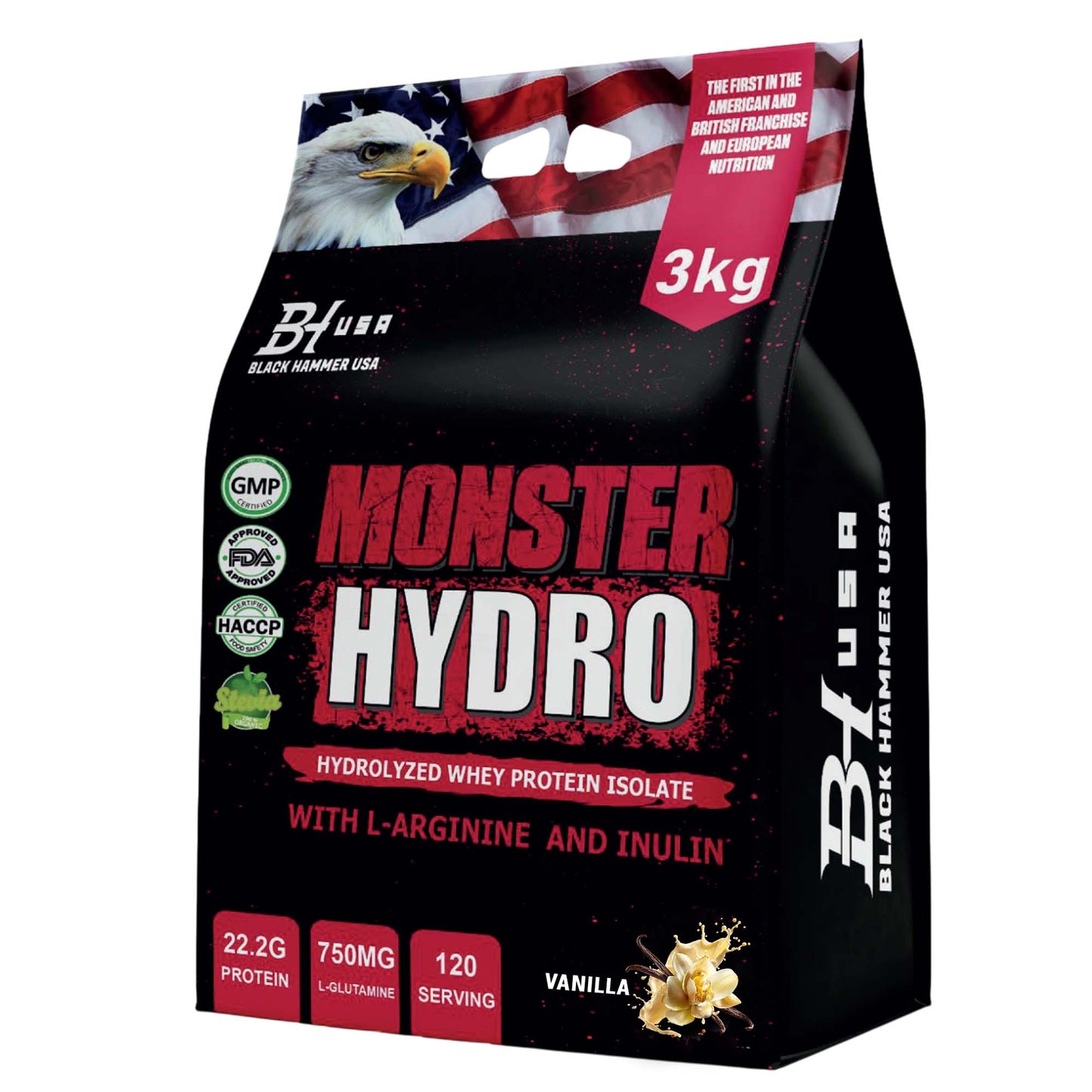 2× Monster Hydro 3KG Vanilla & Banana-Strawberry +Free EAA & BCAA _ Save 40%