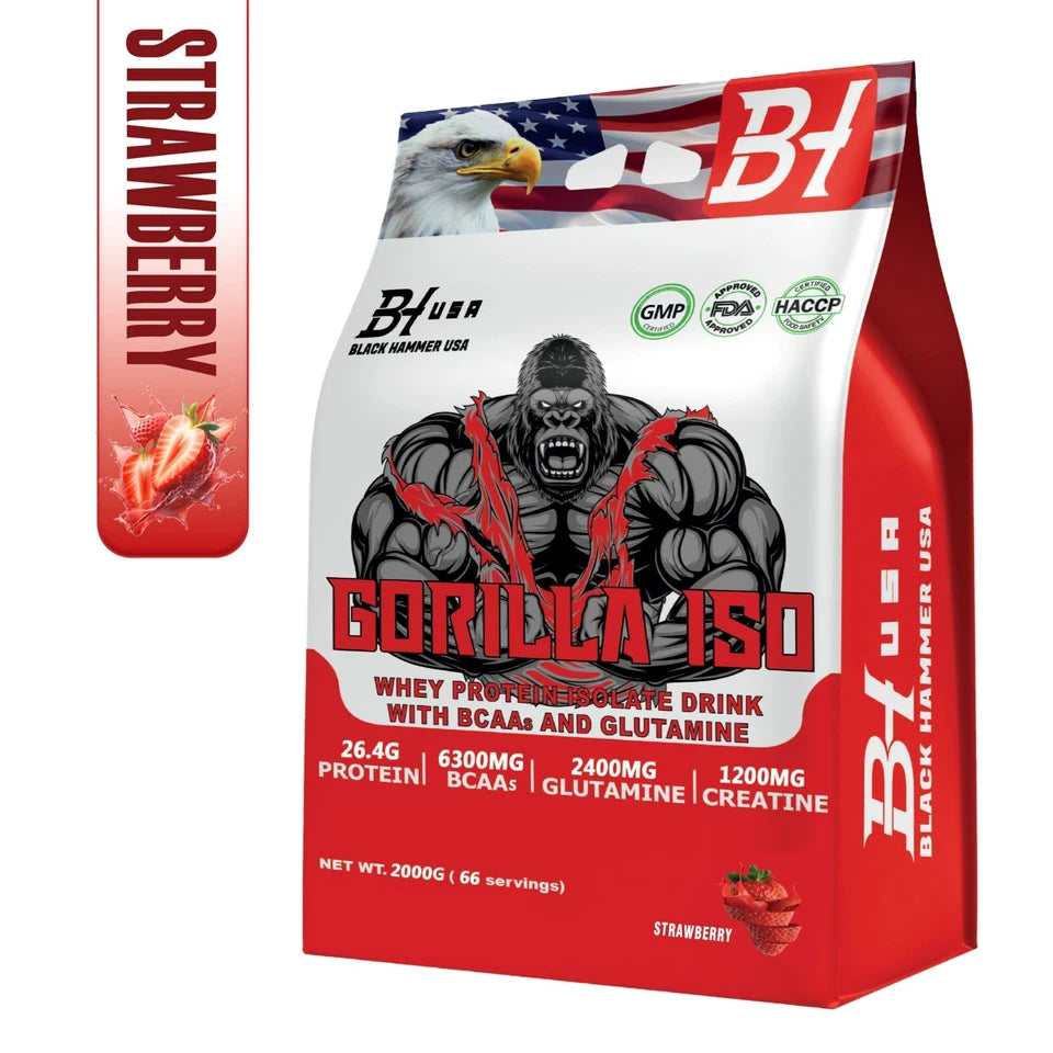 2× Gorilla ISO 2KG Chocolate & Strawberry + EAA, BCAA, Nano Creatine & Gorilla Crazy_Save60%